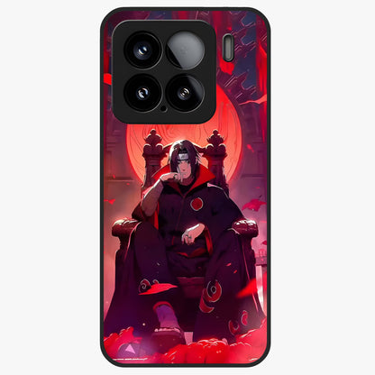 Blood Moon Sovereign Glass Case showing flat back view with mystical blood moon artwork and glossy glass finish.