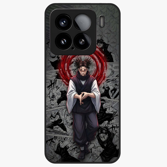 Cursed Ritual Ascension Glass Case showing flat back view with dark ritual themed artwork and glossy glass finish.