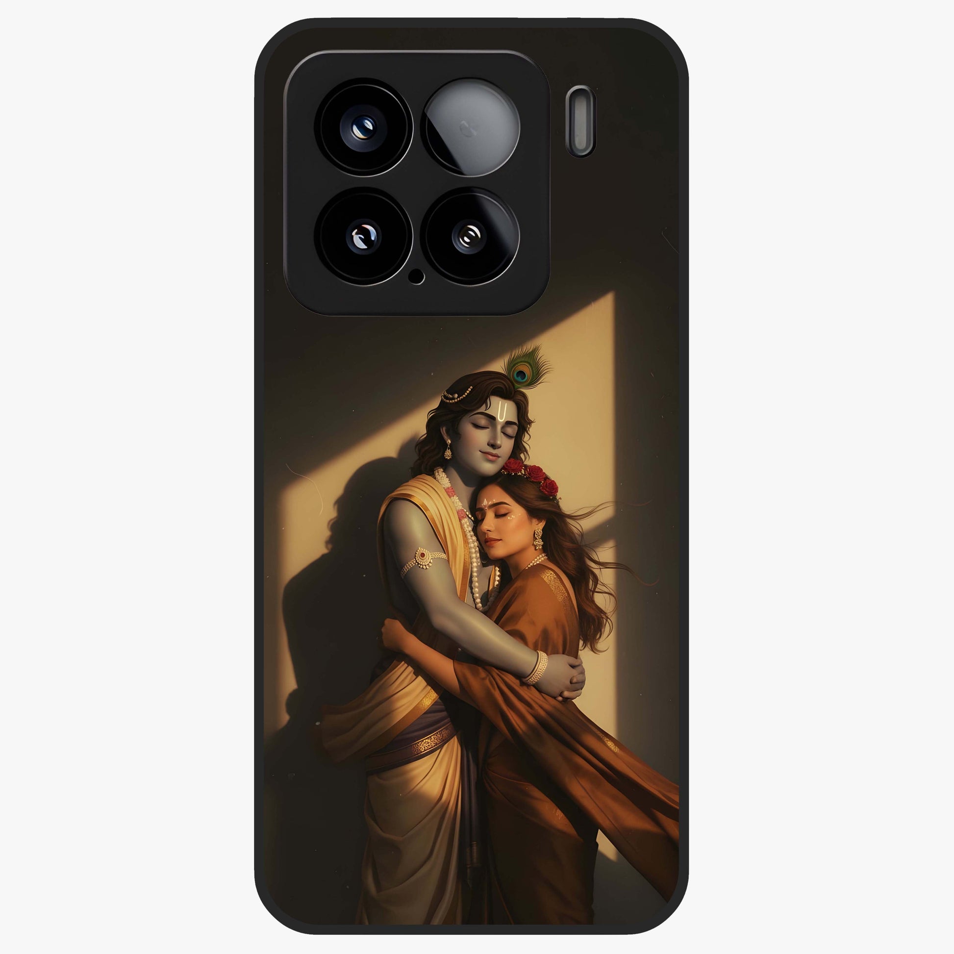 Divine Eternal Love Glass Case showing flat back view with spiritual love themed artwork and glossy glass finish.