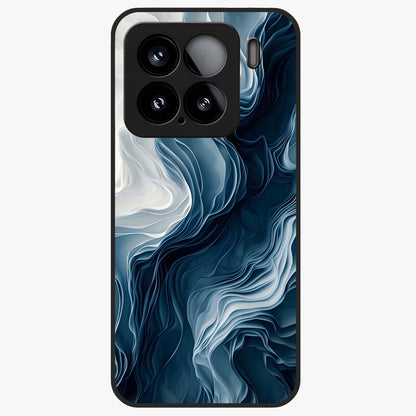 Ethereal Paper Marble Glass Case showing flat back view with soft marble paper texture artwork and glossy glass finish.
