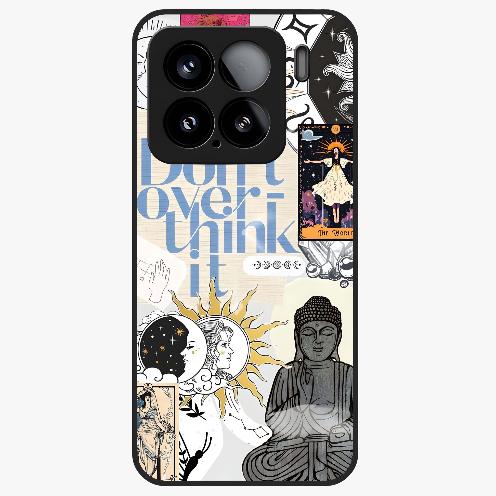 Ethereal Thoughts Glass Case showing flat back view with dreamy artistic artwork and glossy glass finish.