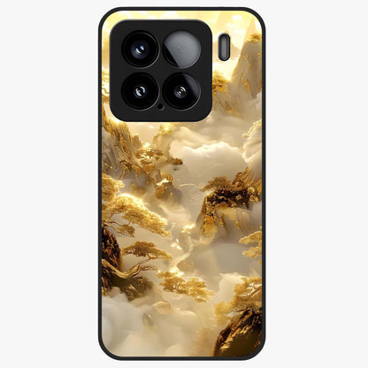 Gates Of Illumination Glass Case showing flat back view with mystical illuminated gate artwork and glossy glass finish.