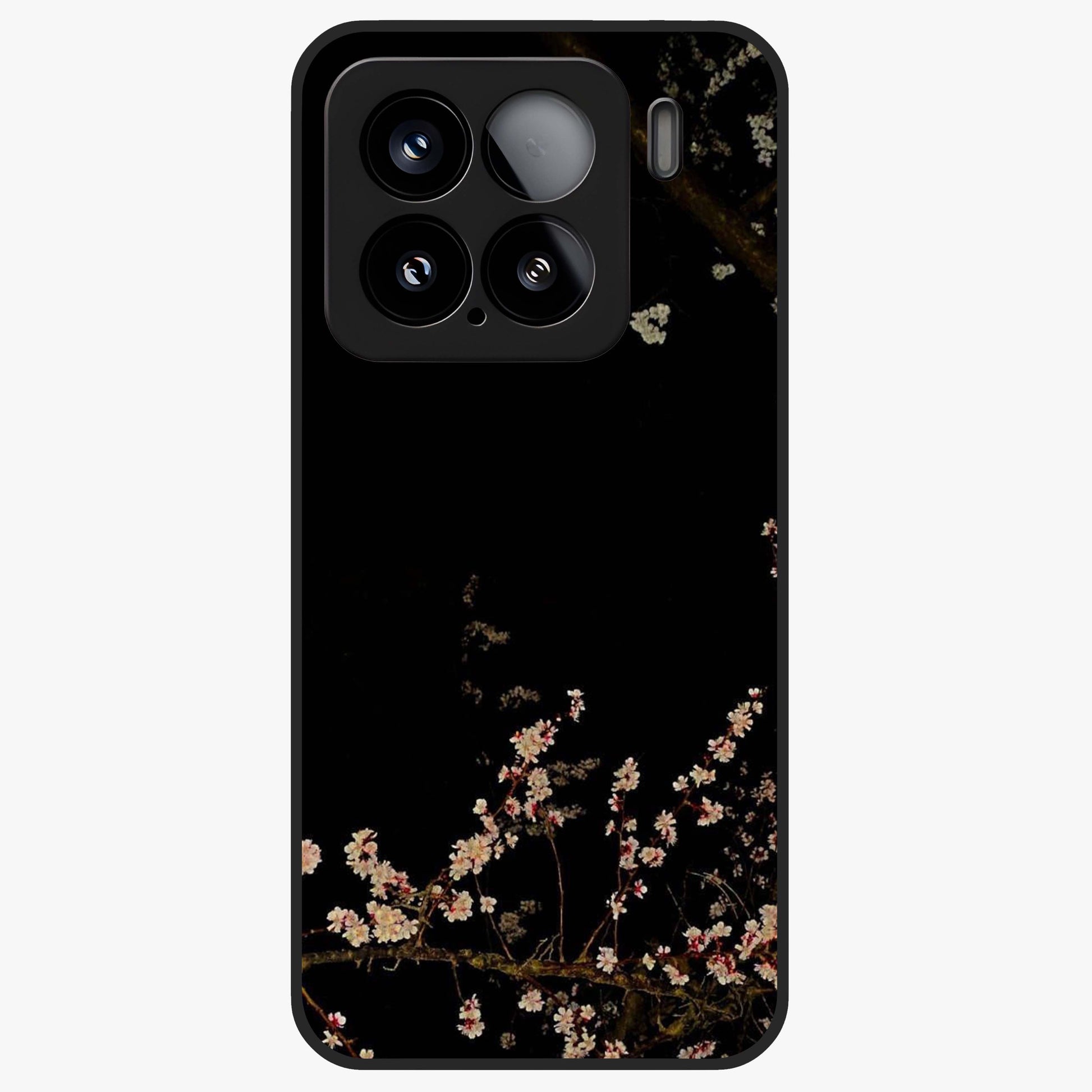 Petal Moon Light With Custom Name Glass Case showing flat back view with floral moonlight artwork and personalized name design.