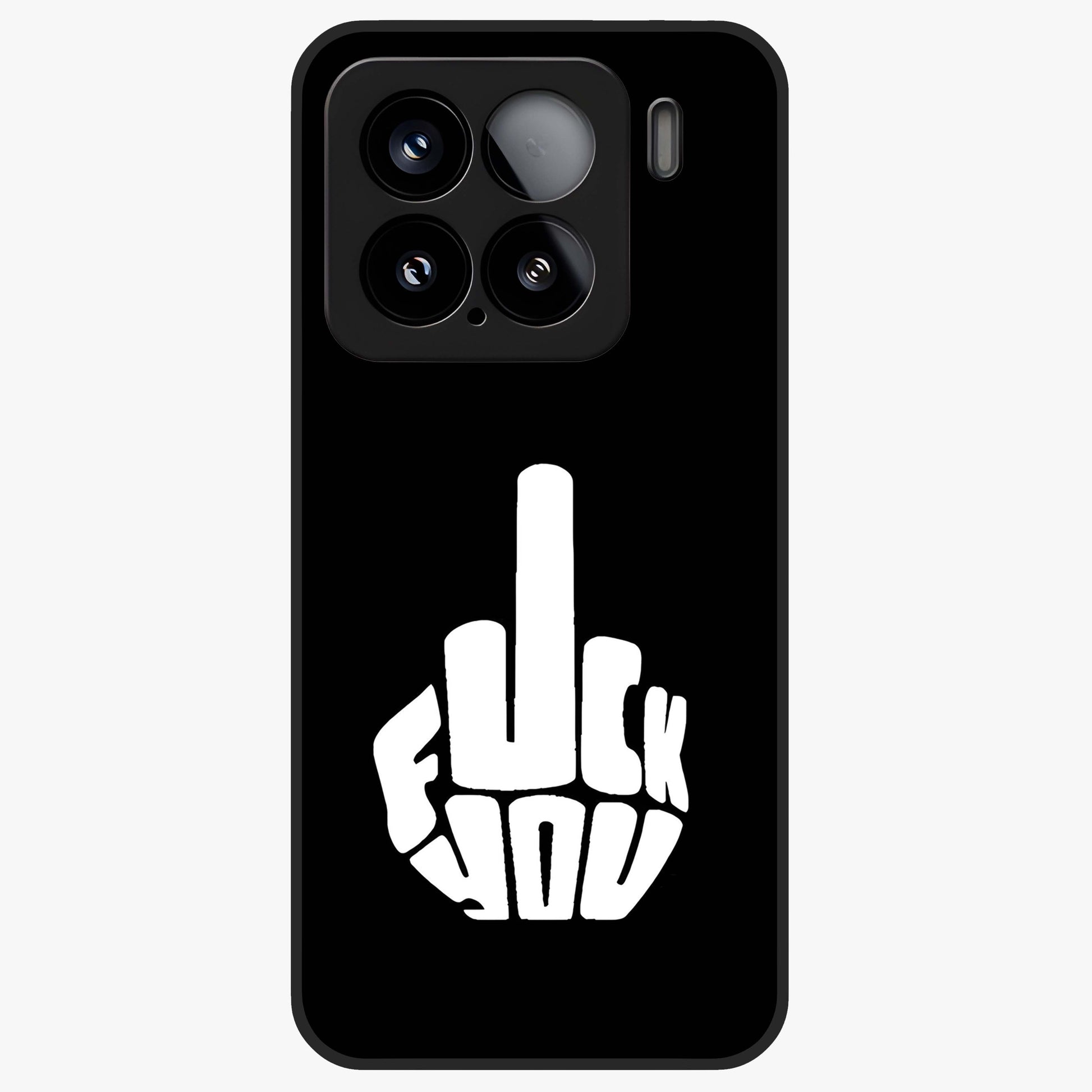 Rebel Mode On Glass Case showing flat back view with bold rebellious typography artwork and glossy glass finish.