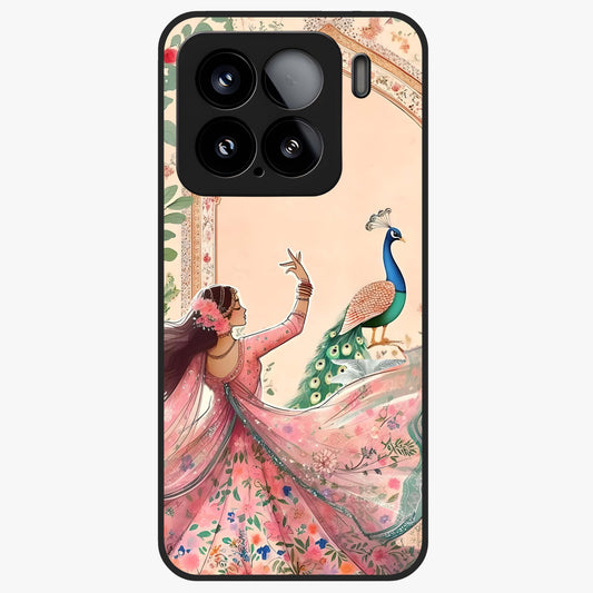 Royal Grace Muse Glass Case showing flat back view with elegant artistic artwork and glossy glass finish.