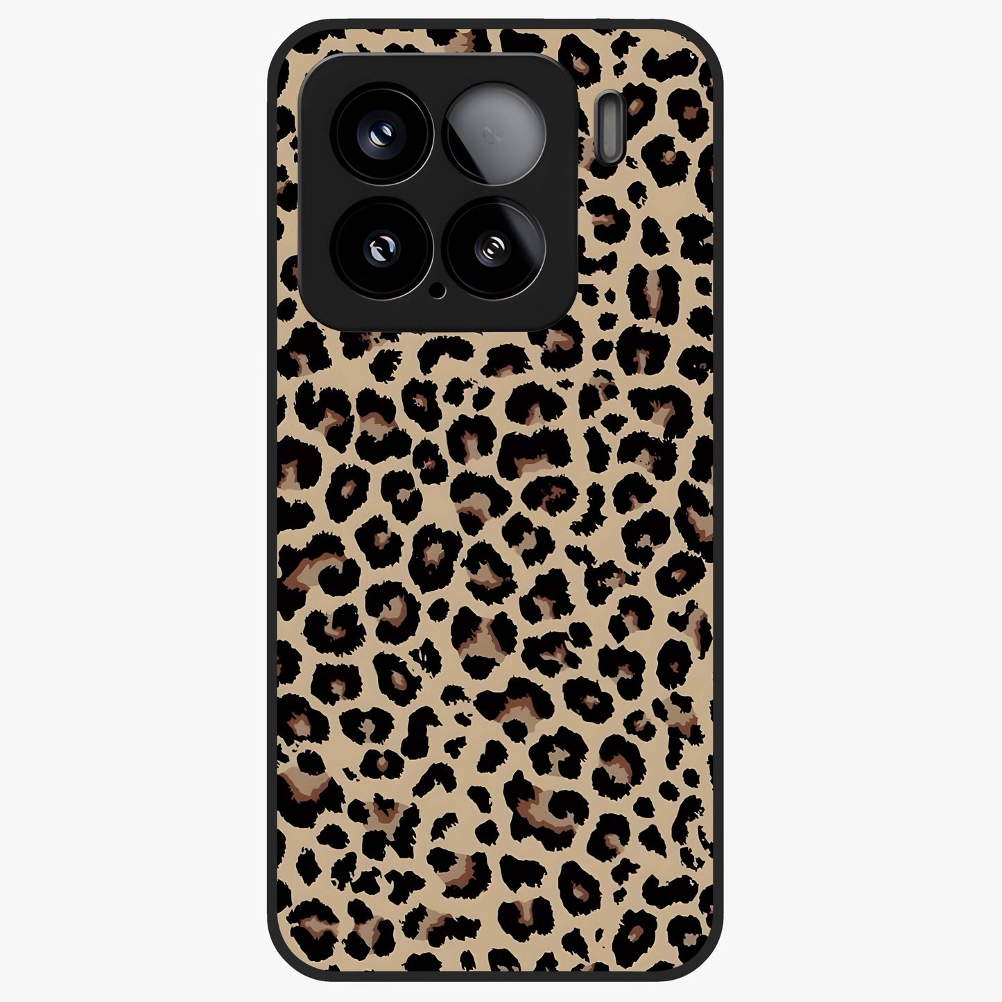Savage Chic Pattern Glass Case showing flat back view with stylish patterned artwork and glossy glass finish.