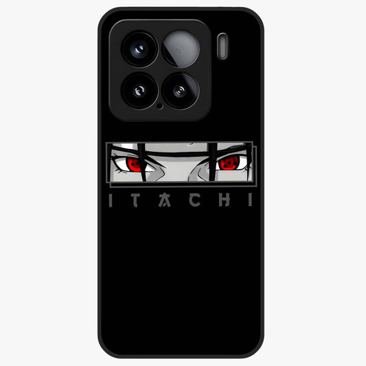 Scarlet Gaze Dominance Glass Case showing flat back view with striking red themed artwork and glossy glass finish.