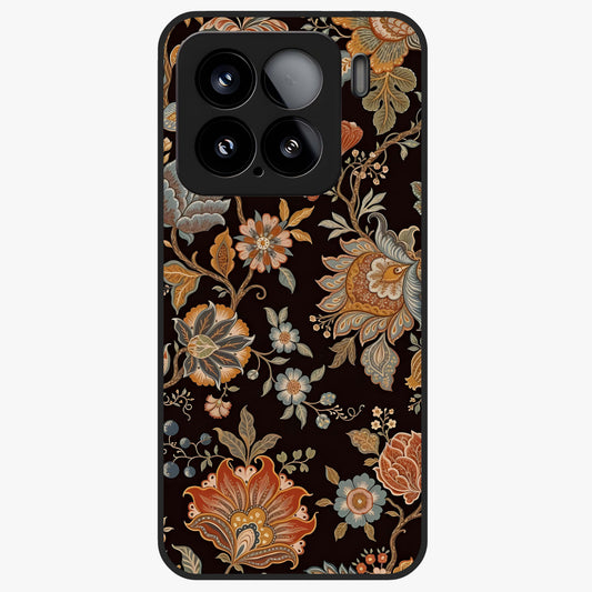 Vintage Floral Dream Glass Case showing flat back view with classic floral artwork and glossy glass finish.