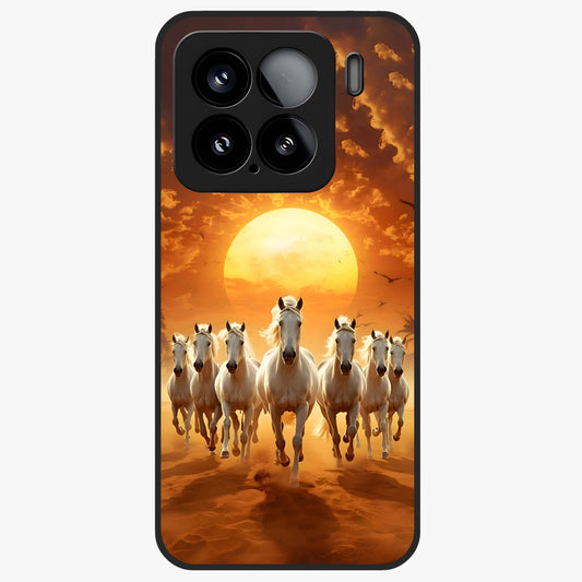 Wild Sunset Majesty Glass Case showing flat back view with majestic sunset landscape artwork and glossy glass finish.