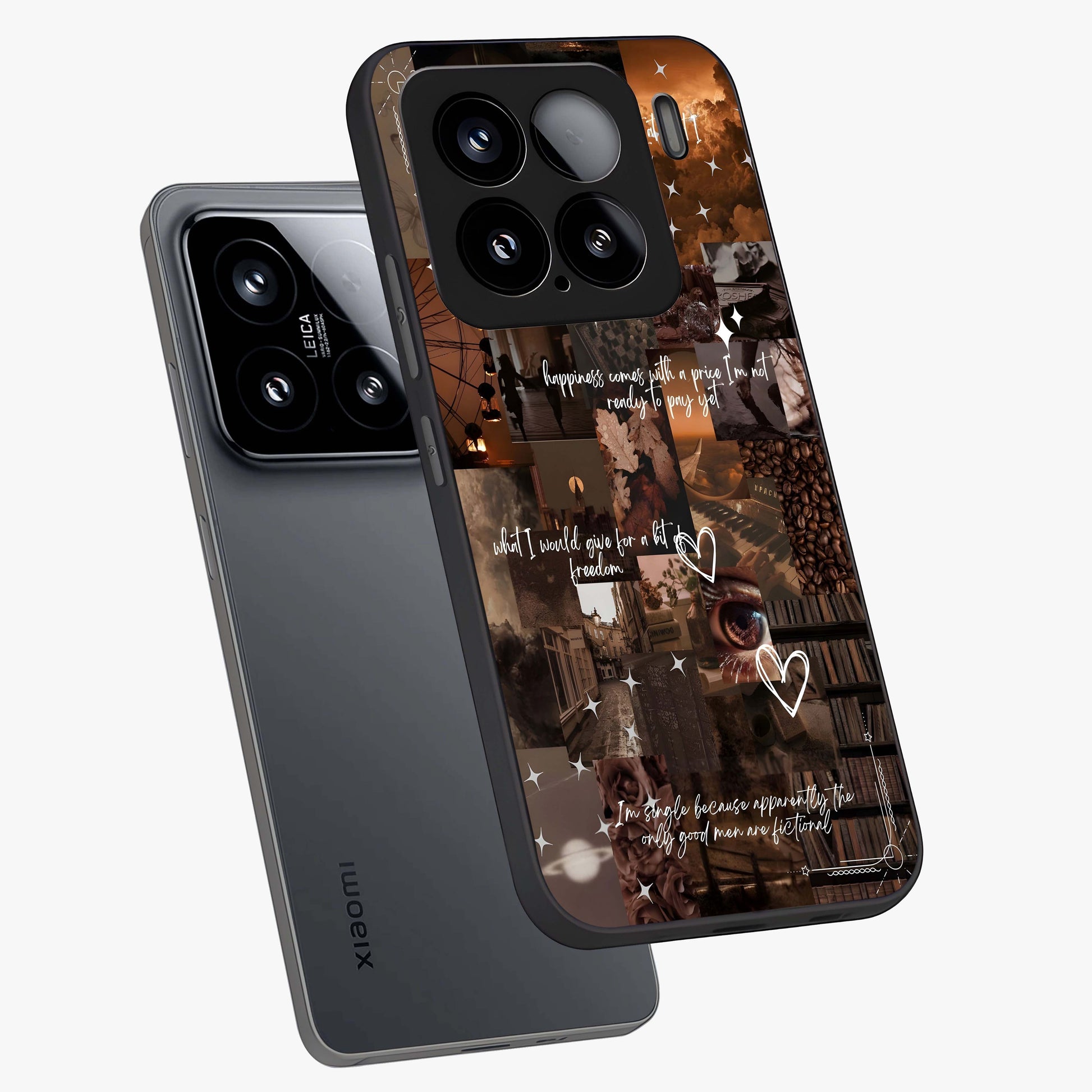 Bittersweet Aesthetic Chaos Glass Case displayed in angled mockup highlighting expressive abstract artwork and edgy aesthetic theme.