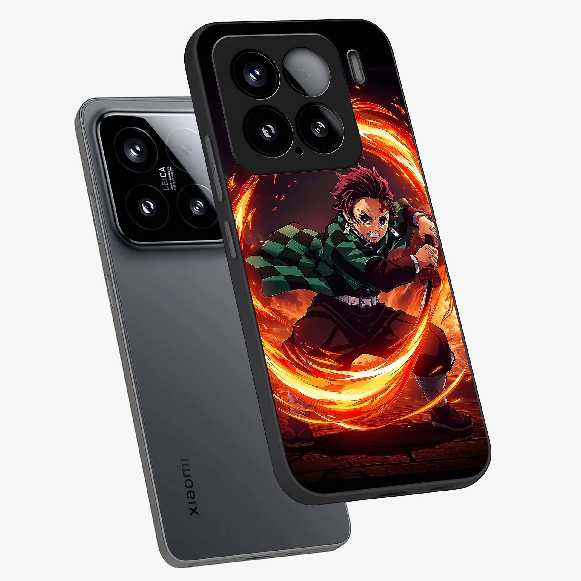 Blazing Sword Resolve Glass Case displayed in angled mockup highlighting powerful sword illustration and bold fantasy theme.