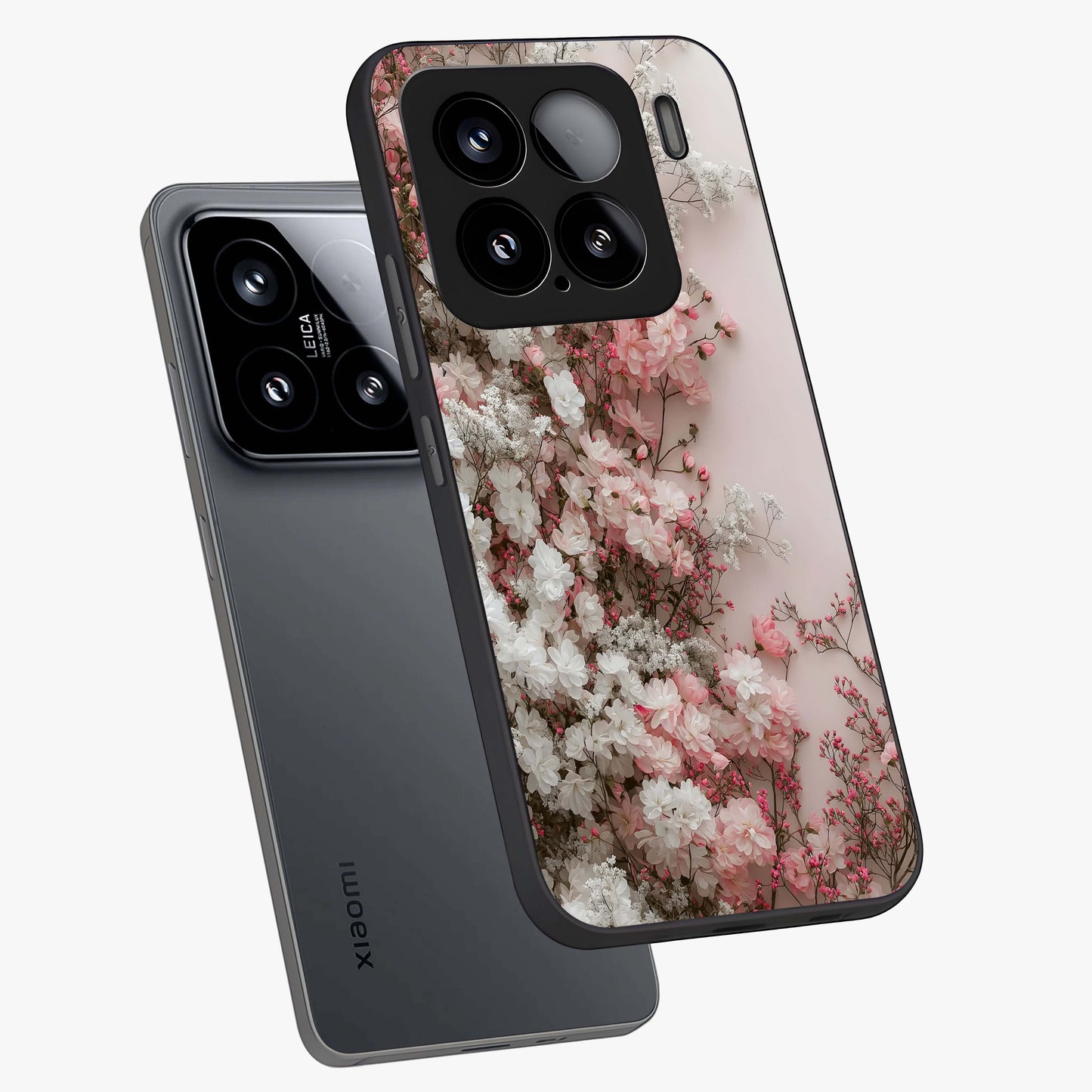 Blush Blossom Cloud Glass Case displayed in angled mockup highlighting soft cloud and blossom design with pastel aesthetic.