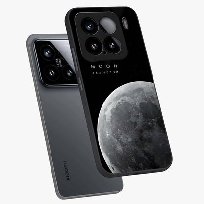 Cosmic Moon Glow Glass Case displayed in angled mockup highlighting celestial moon design with cosmic aesthetic theme.