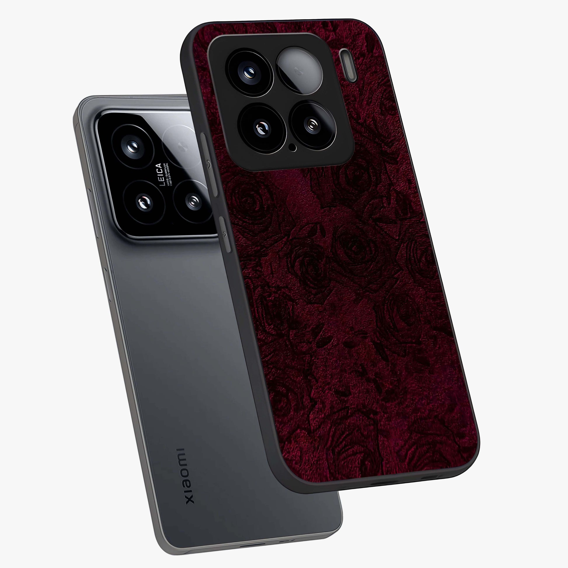 Crimson Fade Flow Glass Case displayed in angled mockup highlighting smooth gradient design with modern aesthetic style.