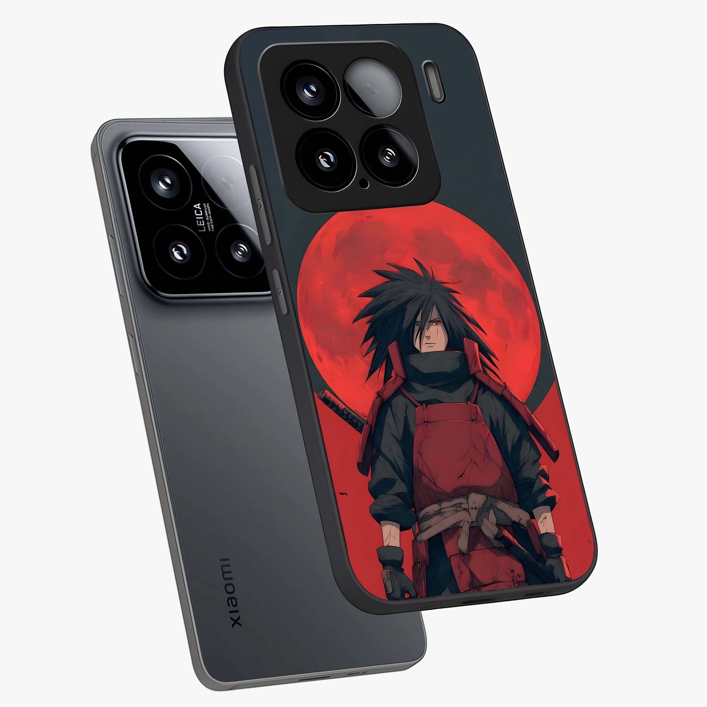 Crimson Moon Warlord Glass Case displayed in angled mockup highlighting dramatic crimson moon design with fantasy aesthetic.