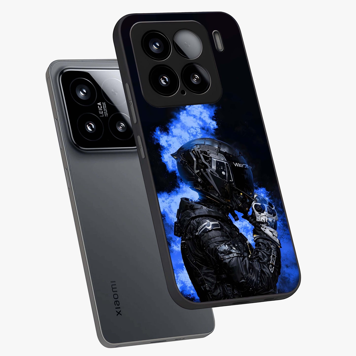 Cyber Sentinel Protocol Glass Case displayed in angled mockup highlighting digital cyber design with sci-fi aesthetic style.