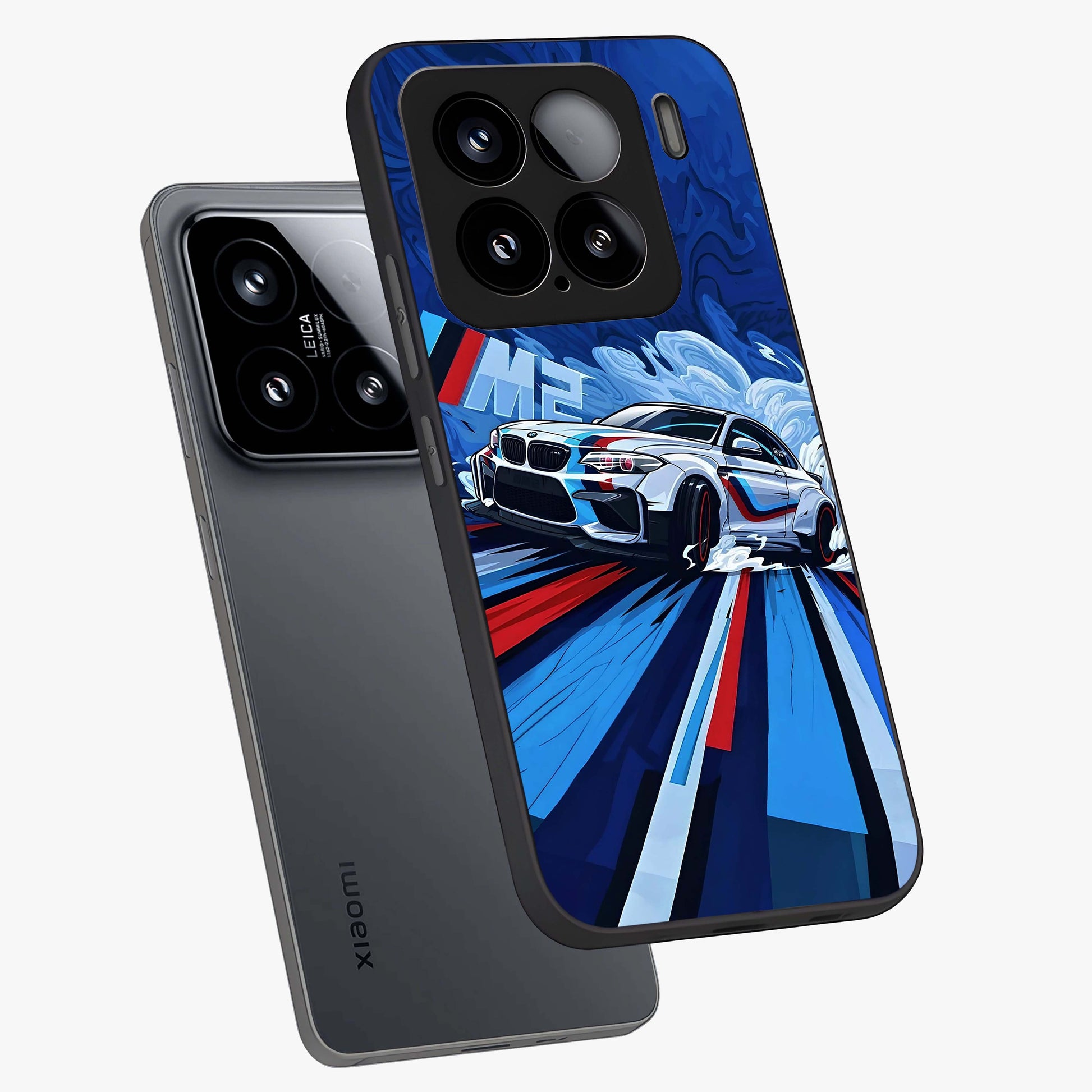 Drift Power Rush Glass Case displayed in angled mockup highlighting powerful drift car design with sporty aesthetic style.