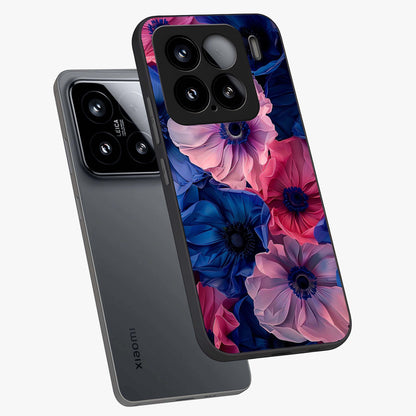 Flower Paper Art Pattern Glass Case displayed in angled mockup highlighting layered paper flower design with artistic aesthetic.
