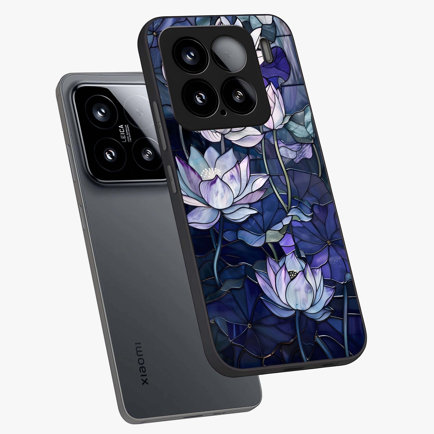 Gloss Petal Rush Glass Case displayed in angled mockup highlighting vibrant petal design with elegant floral aesthetic.