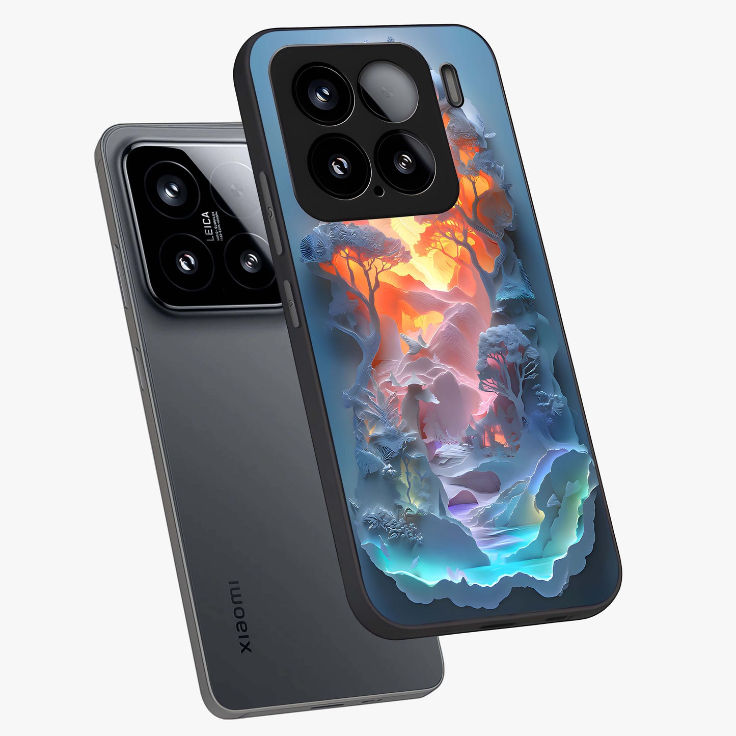 Glow Forest Portal Glass Case displayed in angled mockup highlighting mystical forest design with magical glowing aesthetic.