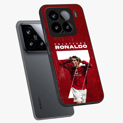 Goal Celebration Legacy Glass Case displayed in angled mockup highlighting energetic sports celebration design with bold athletic theme.