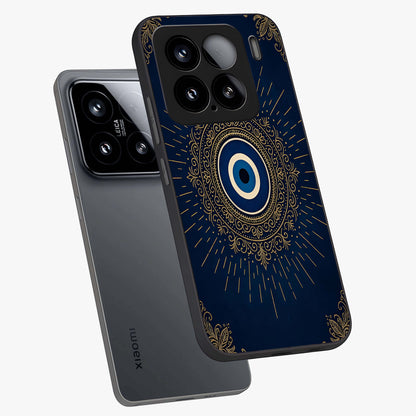 Golden Celestial Charm Glass Case displayed in angled mockup highlighting sparkling cosmic charm design with celestial aesthetic.