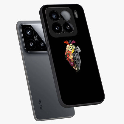 Heart With Flowers Glass Case displayed in angled mockup highlighting romantic flower design with soft aesthetic style.