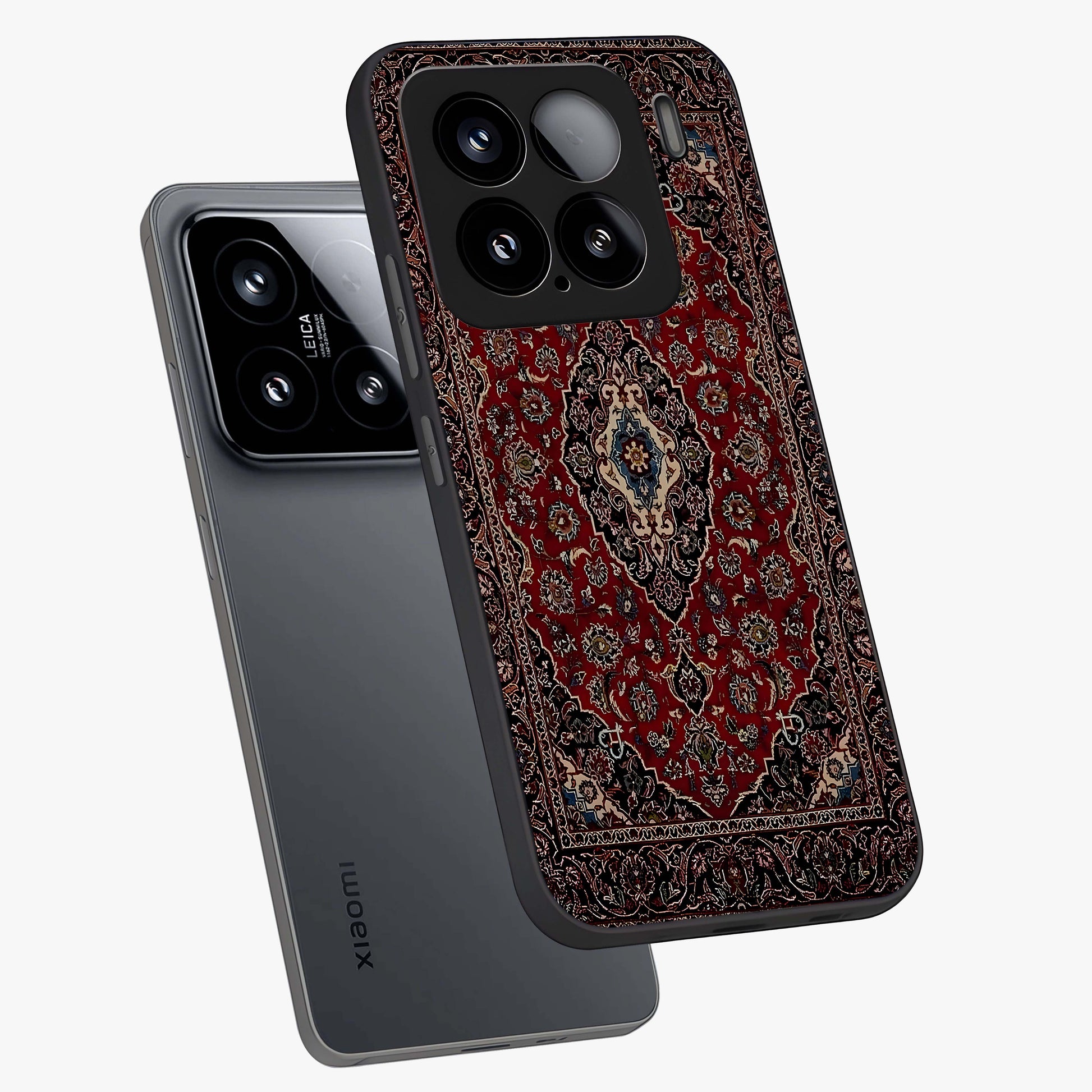 Heritage Carpet Royale Glass Case displayed in angled mockup highlighting intricate royal carpet design with heritage aesthetic.