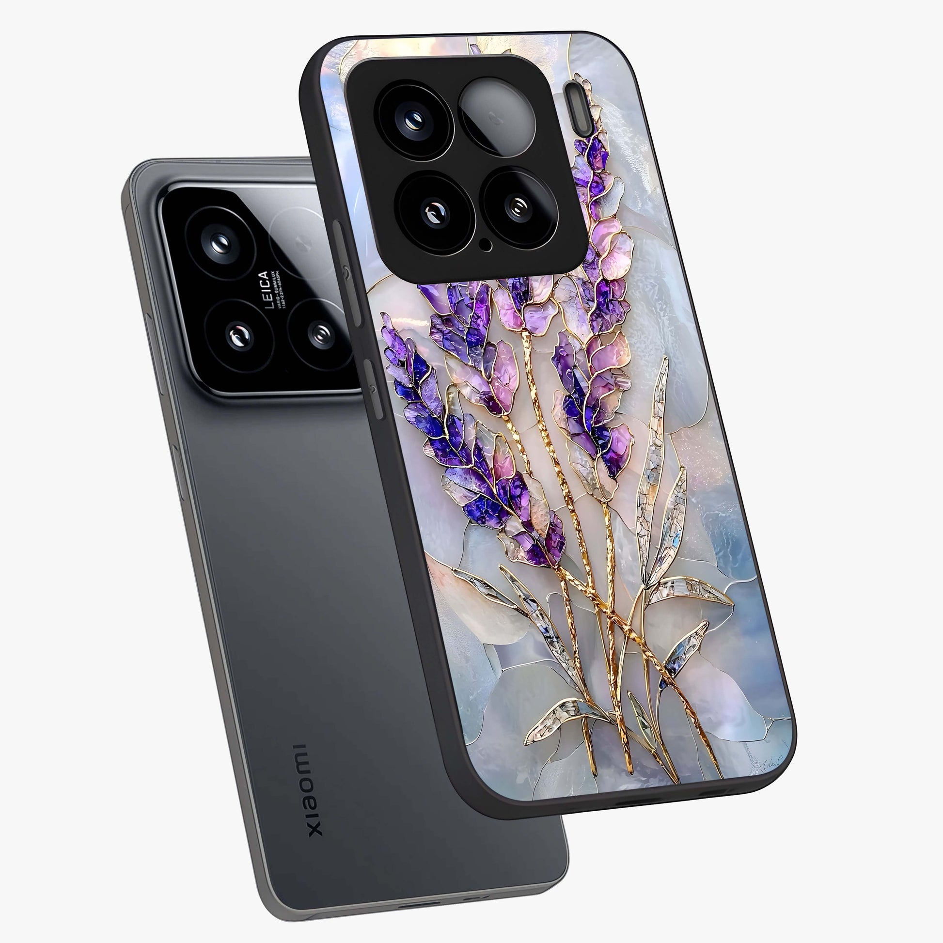 Lavender Dream Glow Glass Case displayed in angled mockup highlighting dreamy purple glow design with soft artistic style.