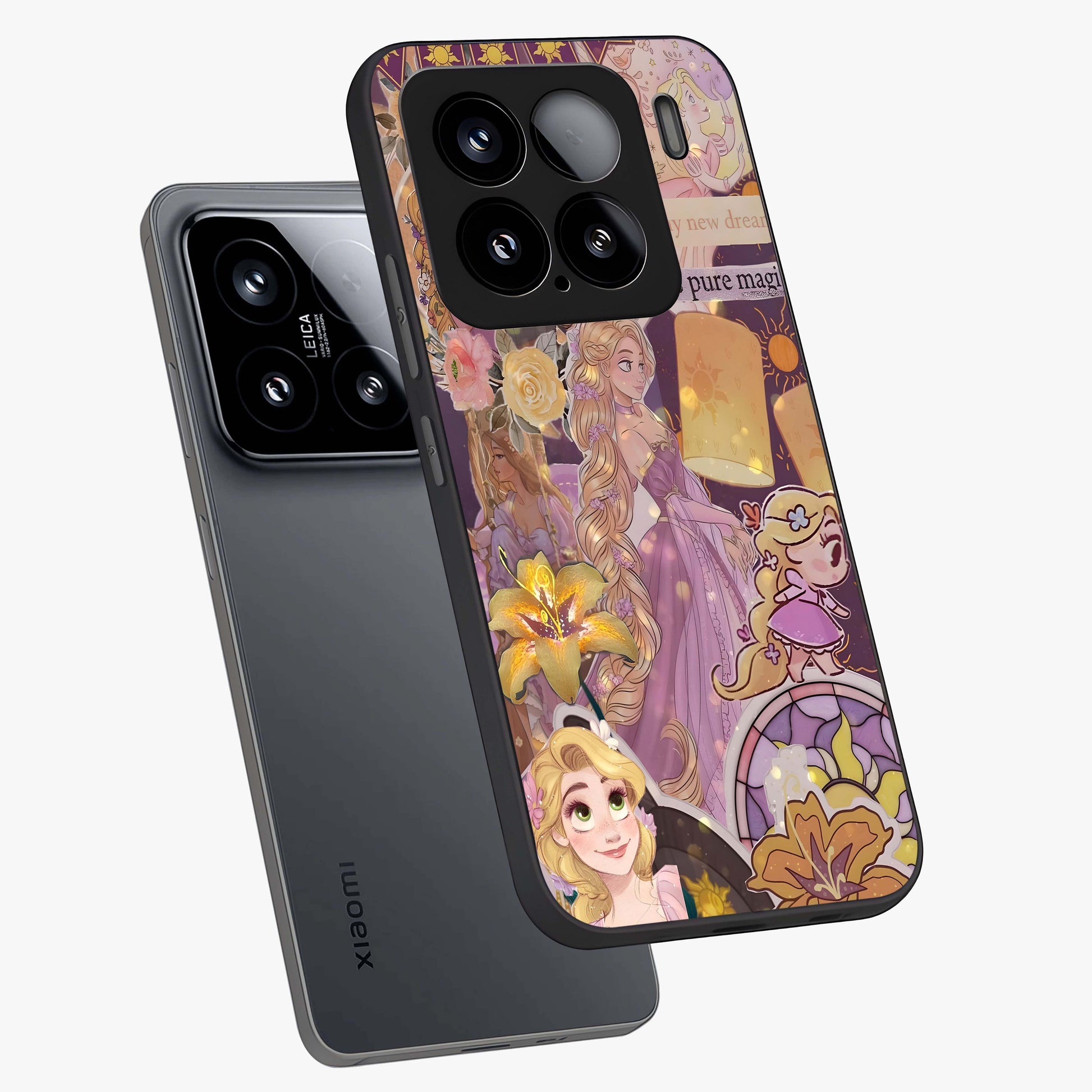 Magical Tangled Dream Glass Case displayed in angled mockup highlighting whimsical fantasy design with magical aesthetic.