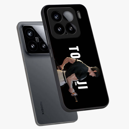 Midnight Blade Resolve Glass Case displayed in angled mockup highlighting powerful blade illustration with dramatic dark aesthetic.