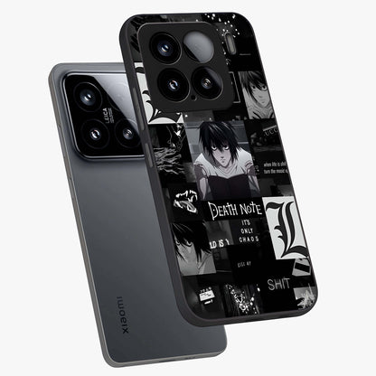 Midnight Chaos Mind Glass Case displayed in angled mockup highlighting chaotic artistic design with dramatic midnight aesthetic.