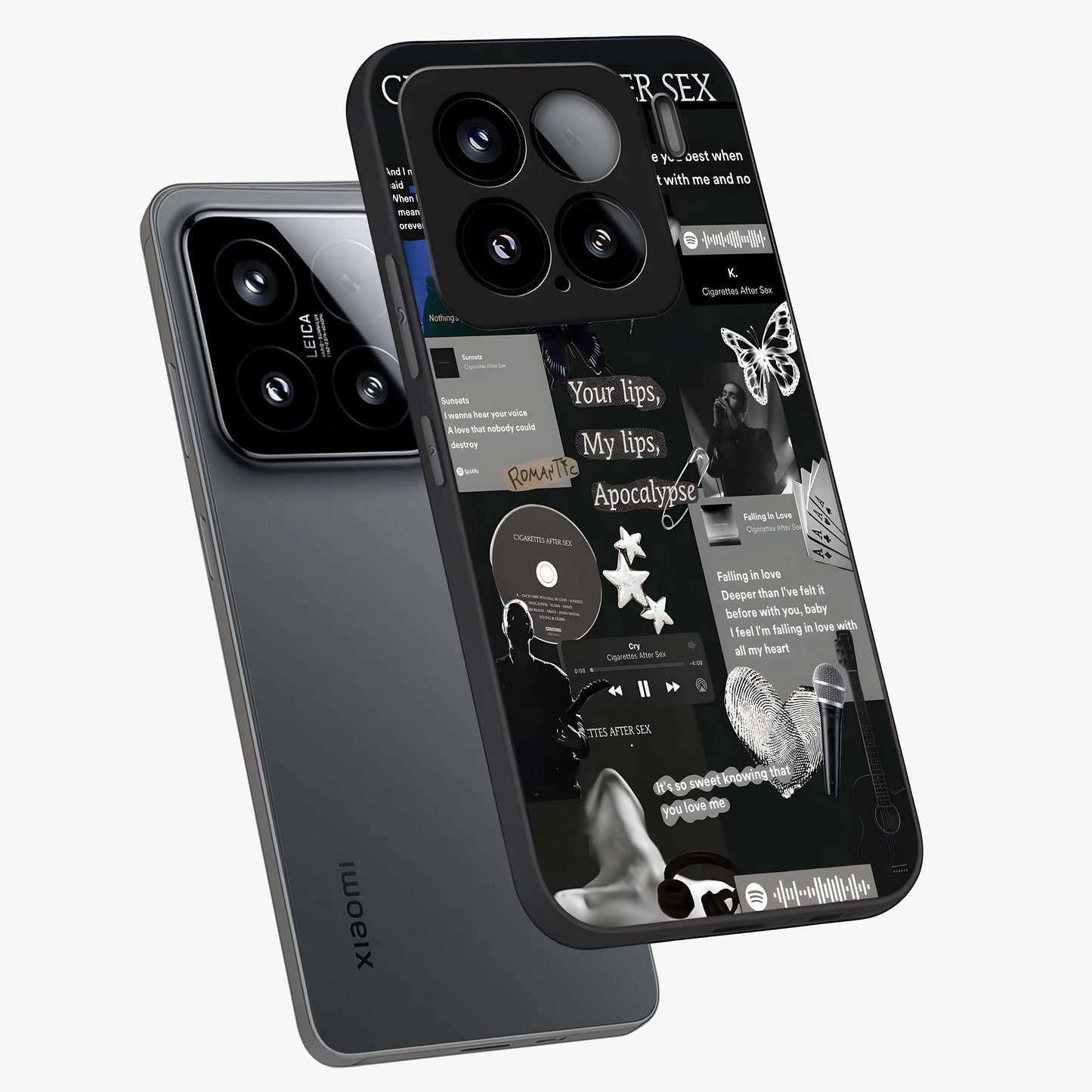 Midnight Love Echo Glass Case displayed in angled mockup highlighting elegant love inspired design with deep aesthetic style.