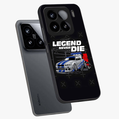 Midnight Racing Legacy Glass Case displayed in angled mockup highlighting dynamic automotive design with bold midnight aesthetic.