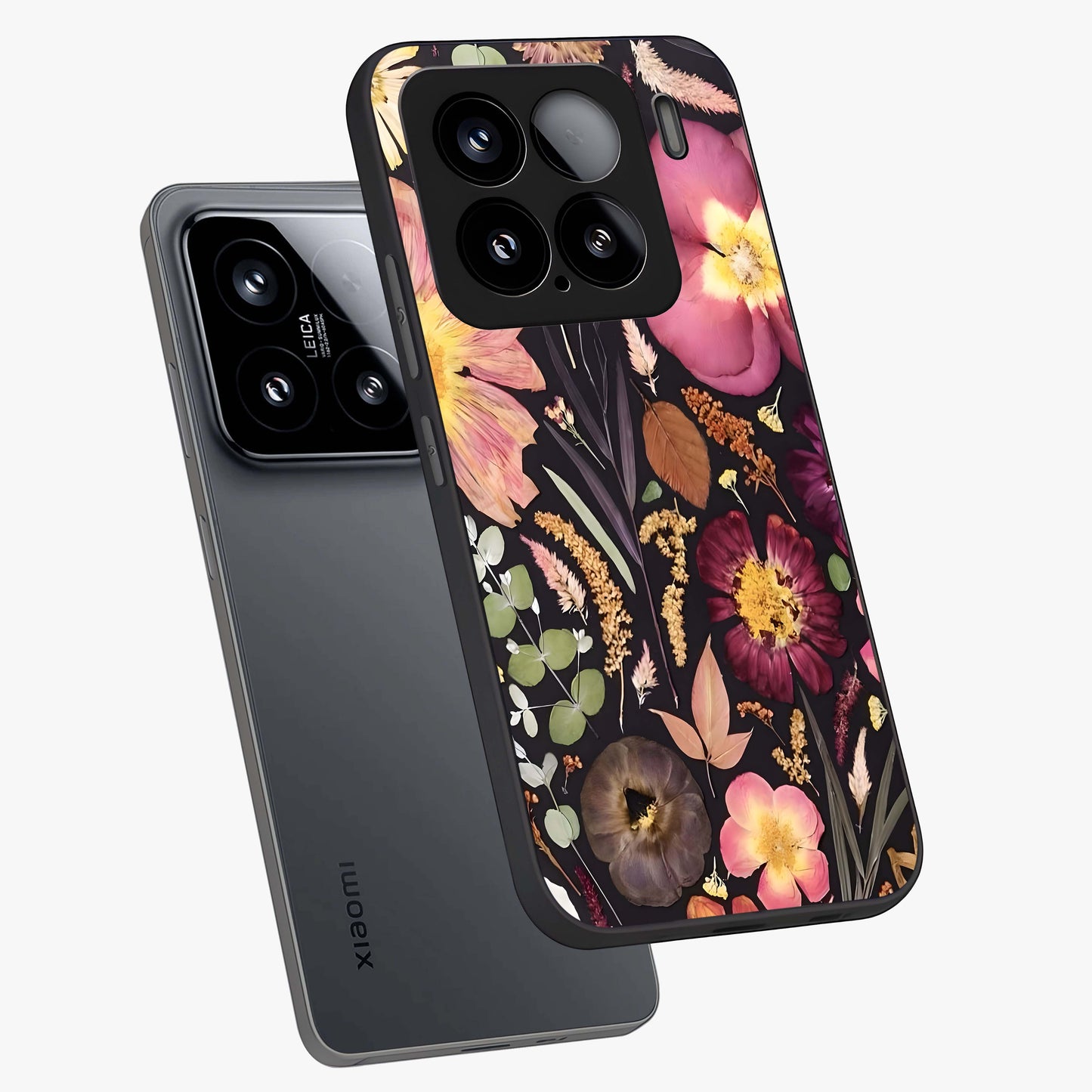 Petal Dream Tapestry Glass Case displayed in angled mockup highlighting decorative petal pattern with elegant botanical aesthetic.