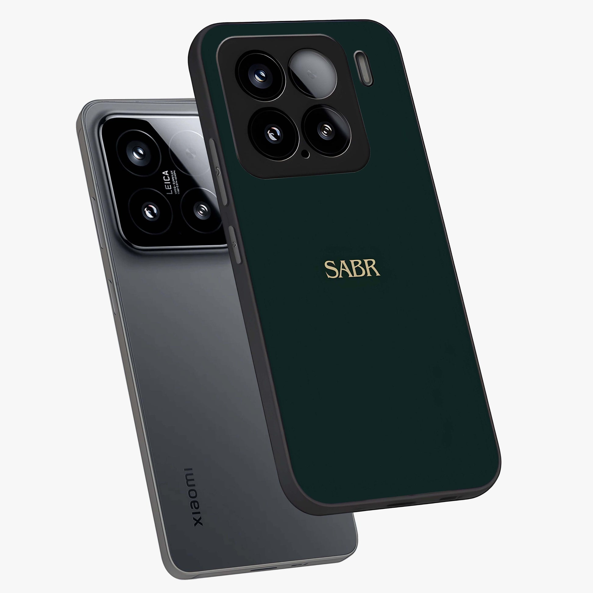 Sabr Minimal Patience Glass Case displayed in angled mockup highlighting simple inspirational design with clean aesthetic style.
