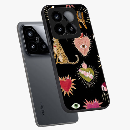 Sacred Jungle Heart Glass Case displayed in angled mockup highlighting lush tropical design with natural aesthetic style.