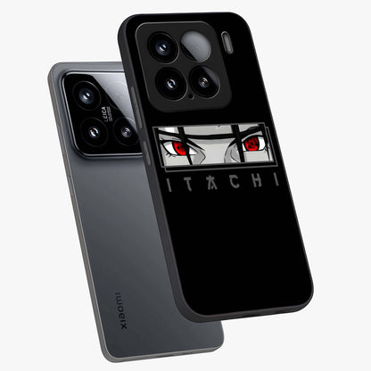 Scarlet Gaze Dominance Glass Case displayed in angled mockup highlighting intense visual design with bold scarlet aesthetic.