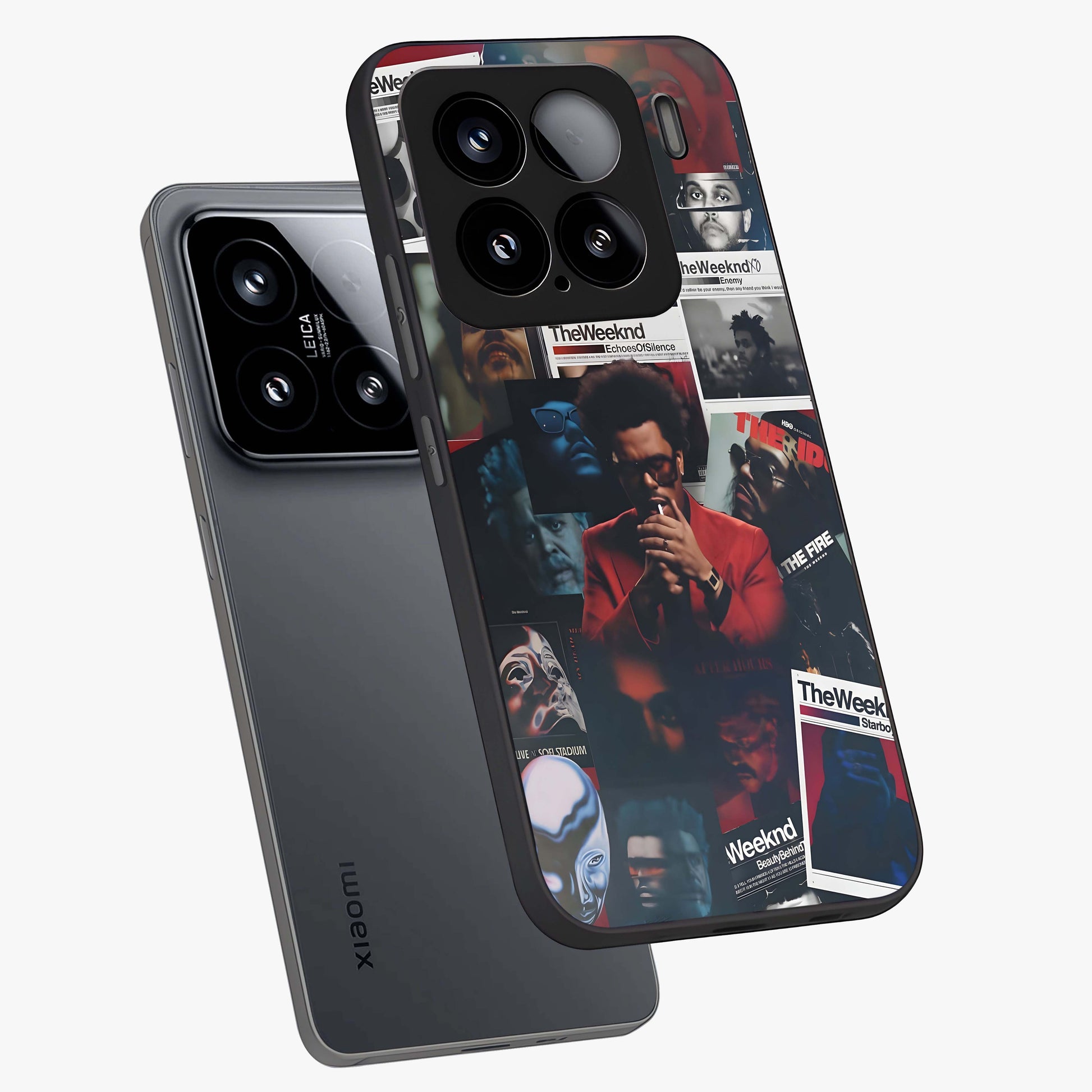 The Weeknd Glass Case displayed in angled mockup highlighting stylish pop culture inspired design with modern aesthetic.