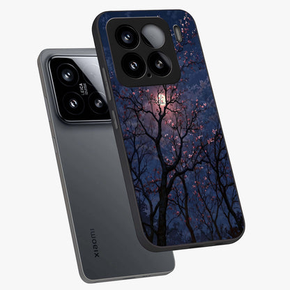 Twilight Sakura Serenade Glass Case displayed in angled mockup highlighting delicate sakura flower design with dreamy aesthetic.