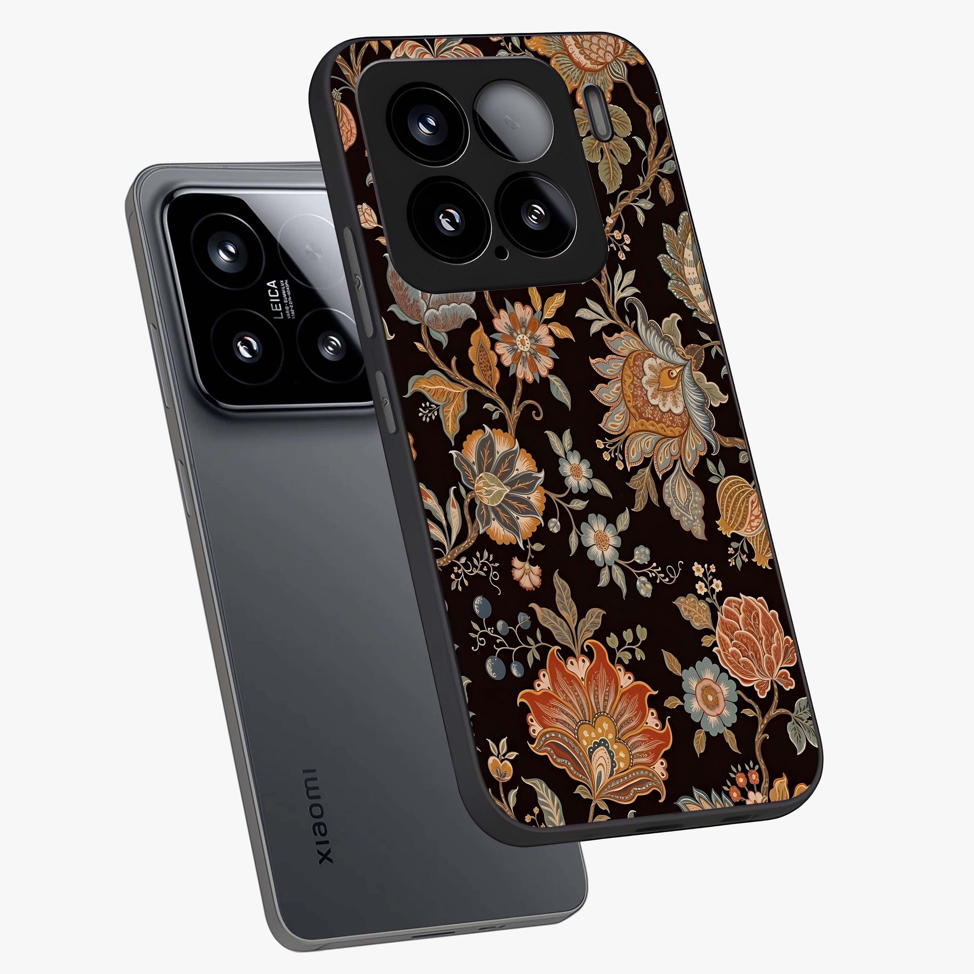 Vintage Floral Dream Glass Case displayed in angled mockup highlighting elegant vintage flower design with soft aesthetic style.