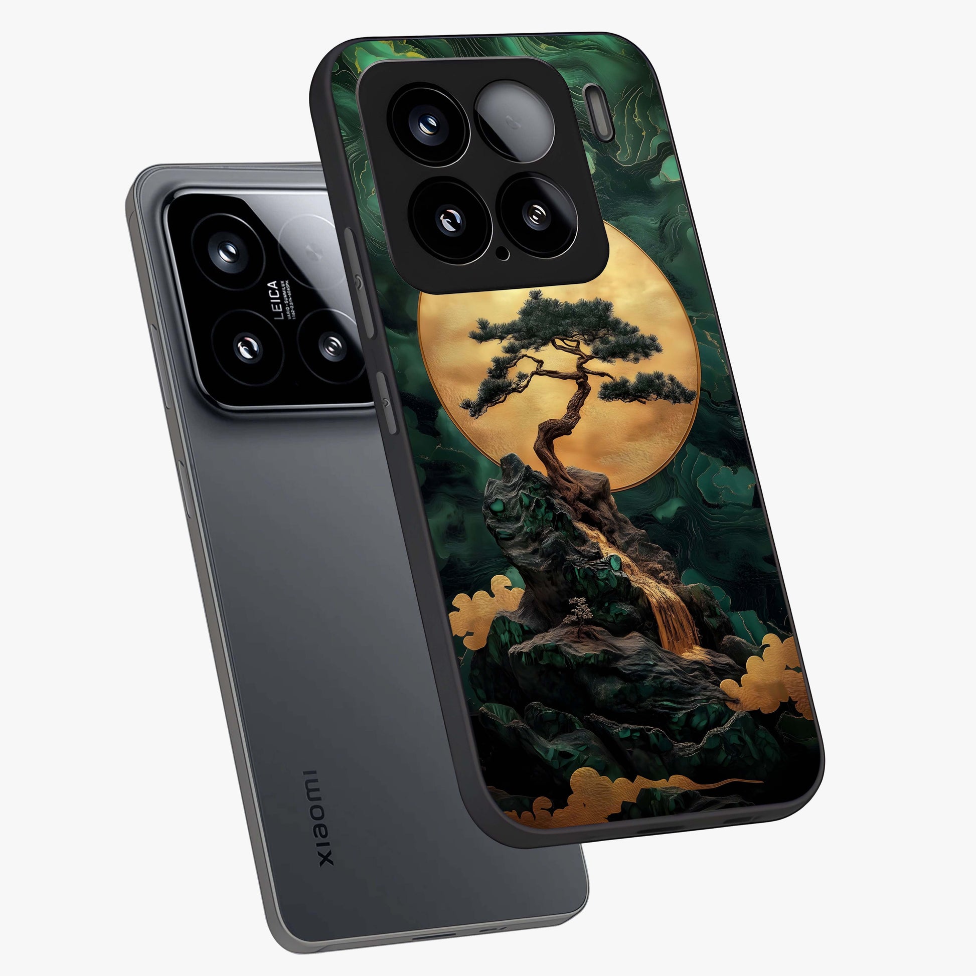 Zen Moon Rise Glass Case displayed in angled mockup highlighting peaceful lunar design with zen aesthetic style.