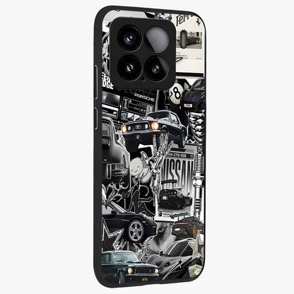 Aesthetic Dark Love Glass Case upright view showcasing dramatic romantic artwork with modern aesthetic style.