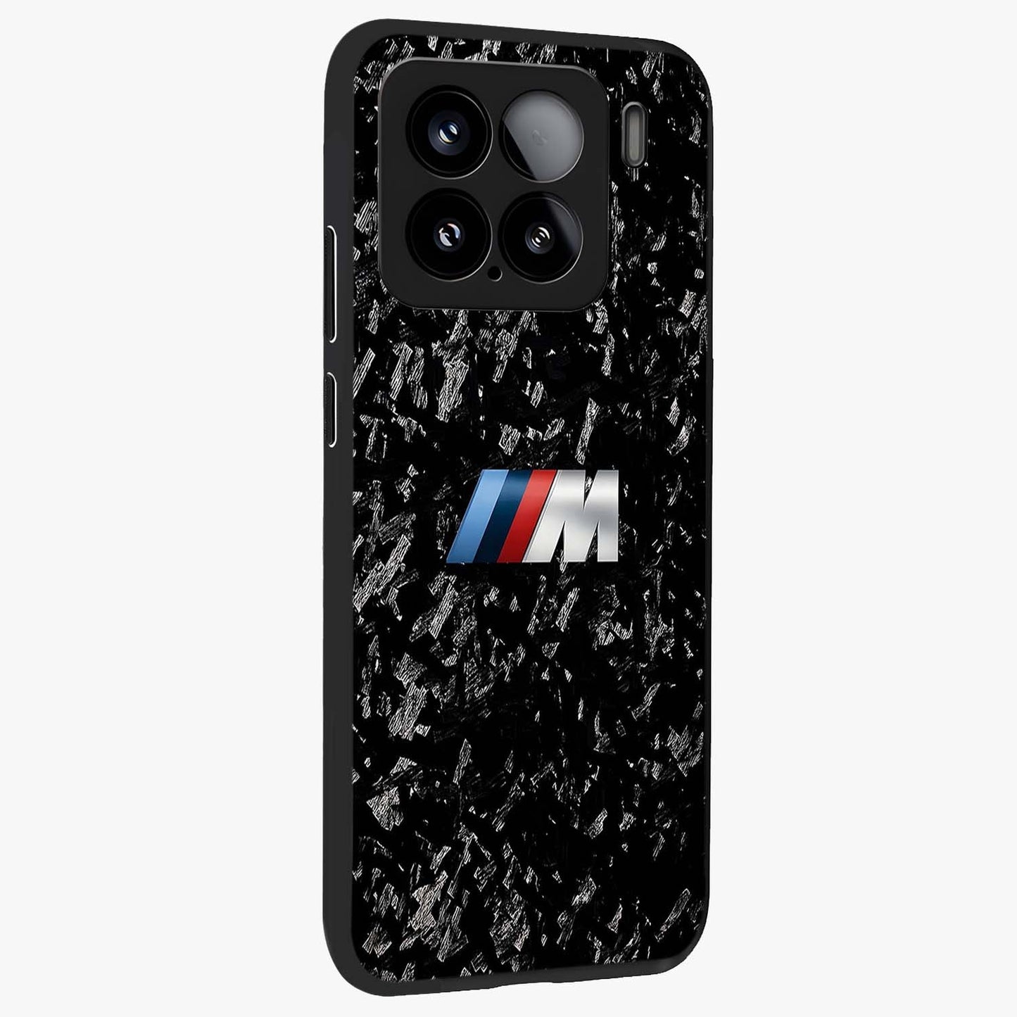 Carbon Speed Mark Glass Case upright view showcasing modern carbon speed graphic with bold automotive theme.