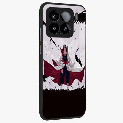 Crimson Crow Ascension Glass Case upright view showcasing dramatic crow artwork with bold gothic theme.