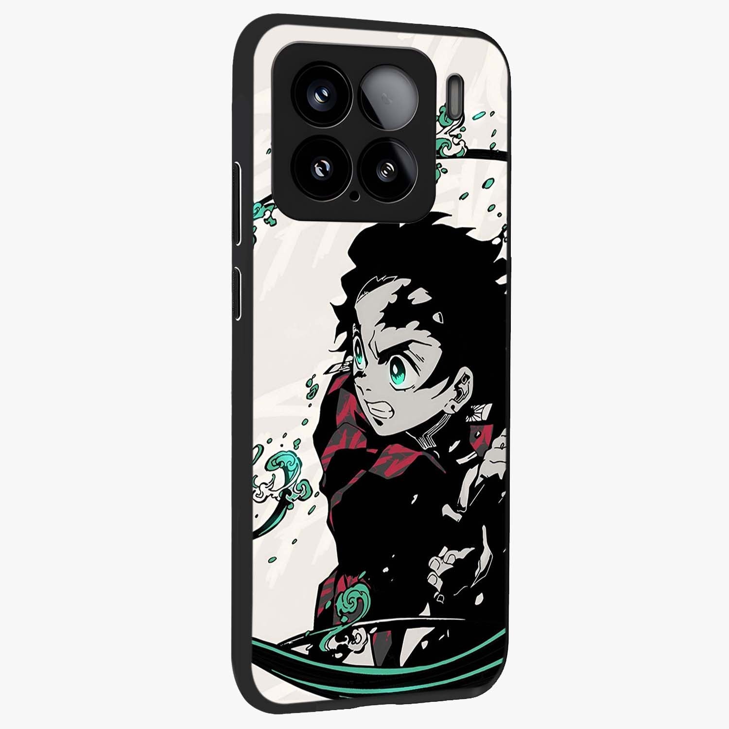 Demon Slayer Glass Case upright view showcasing powerful anime artwork with intense warrior theme.