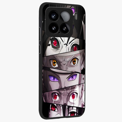 Eyes of Destiny Glass Case upright view showcasing symbolic eye artwork with dramatic artistic theme.