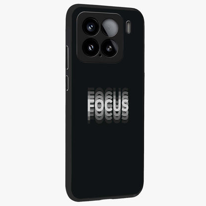 Focus Mode On Glass Case upright view showcasing strong typography statement with sleek motivational theme.