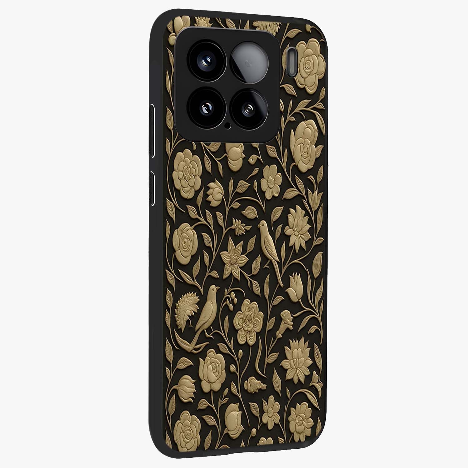 Golden Evil Eye Mandala Glass Case upright view showcasing decorative evil eye mandala artwork with spiritual aesthetic style.