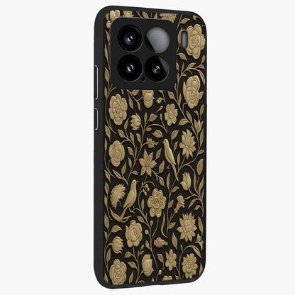 Golden Evil Eye Mandala Glass Case upright view showcasing decorative evil eye mandala artwork with spiritual aesthetic style.